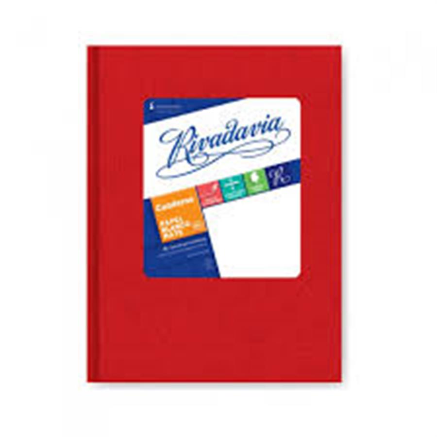 Cuaderno Tapa Dura Rivadavia Forrado Rojo por 194 Hojas Rayado